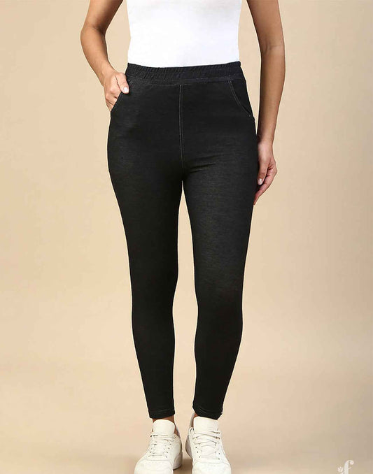 JEGGINGS INDIAN FLOWER BLACK E6320 200426JB