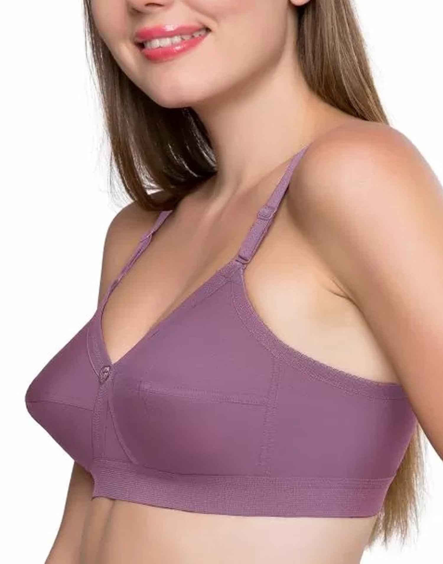 NON PADDED BRA RIZA KRUTHIKA PLAIN BLACKCURRENT E6832 160326BR - ELENTRA DESIGNS BY NIMI HEINS