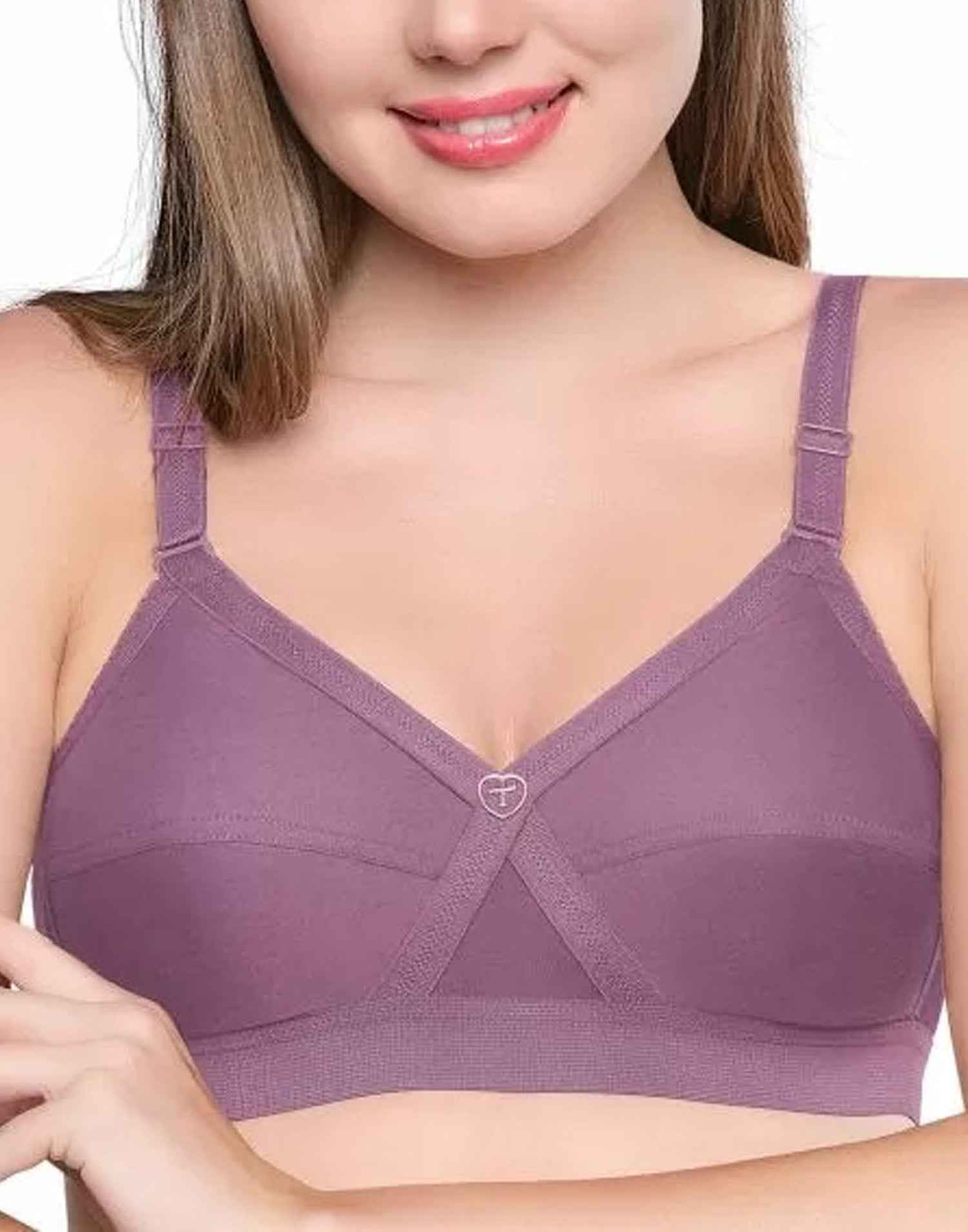 NON PADDED BRA RIZA KRUTHIKA PLAIN BLACKCURRENT E6832 160326BR - ELENTRA DESIGNS BY NIMI HEINS