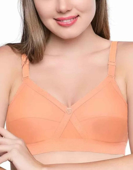 NON PADDED BRA RIZA KRUTHIKA PLAIN BUTTERSCOTCH E6832 160326BR - ELENTRA DESIGNS BY NIMI HEINS