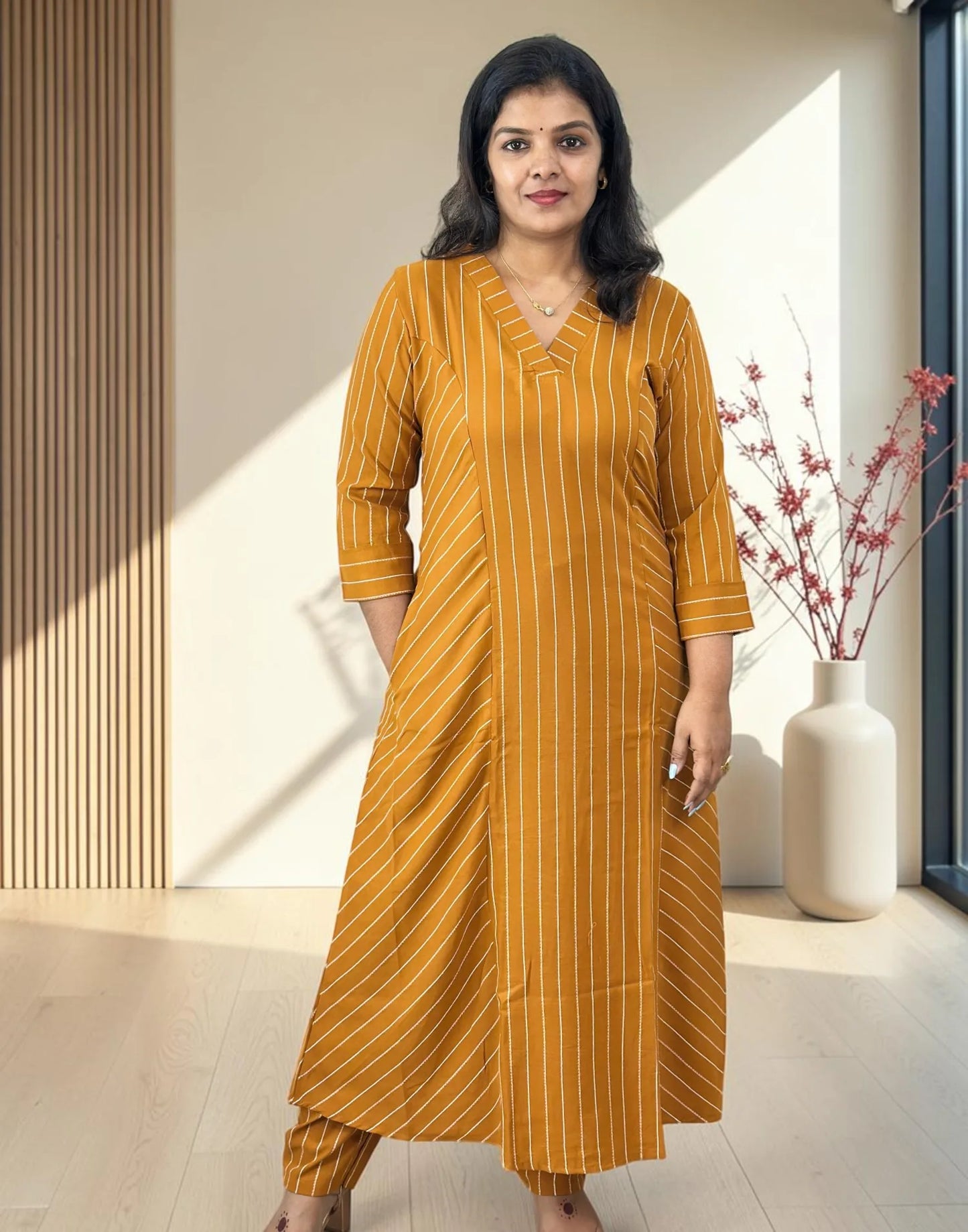 CO-ORD SET MUSTARD E7365 071026CS - ELENTRA DESIGNS BY NIMI HEINS