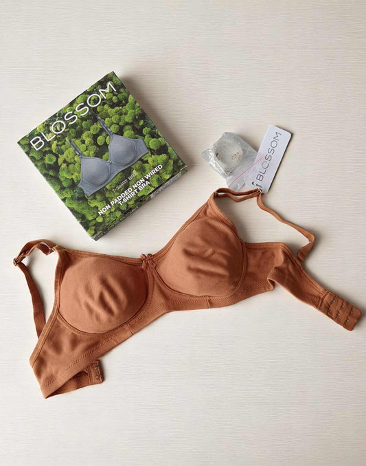 280525BR (E3006) BLOSSOM NON PADDED T-SHIRT BRA MIXED - Cashew