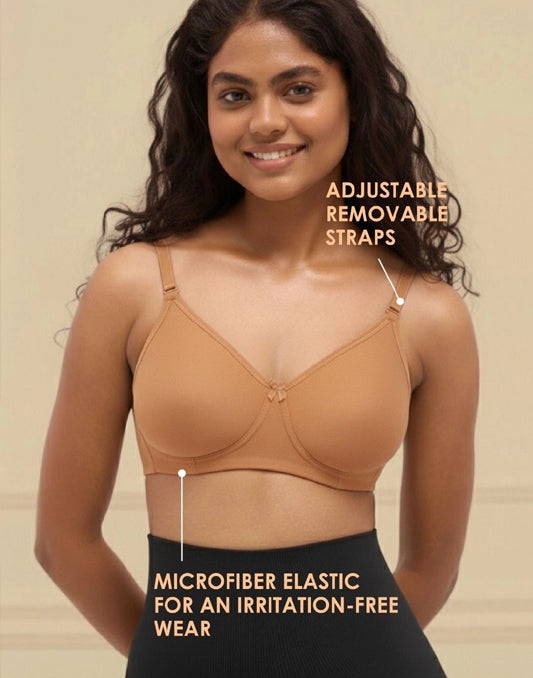 NON PADDED T-SHIRT BRA BLOSSOM MIXED CASHEW E3006 280525BR