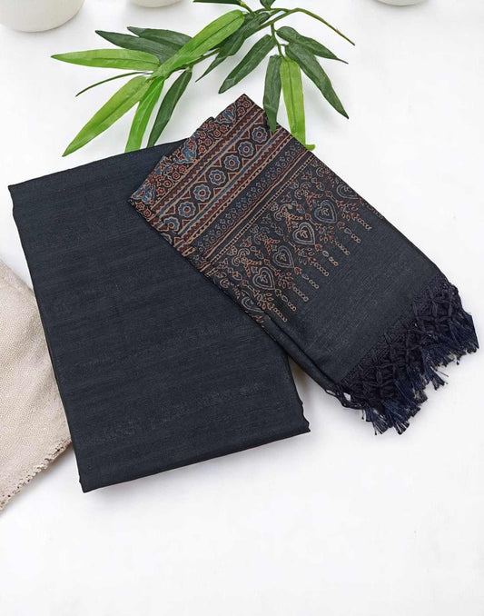 SALWAR SUITS UN-STITCHED CHARCOL BLACK E5121 280525ML - ELENTRA DESIGNS BY NIMI HEINS