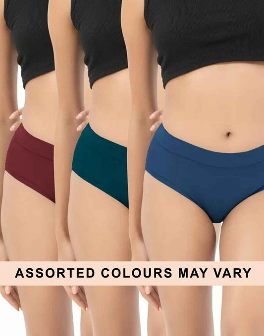 PANTY COMFY PLAIN SEAMLESS HIPSTER RIZA 3 in 1 COMBO E6854 210326PY - ELENTRA DESIGNS BY NIMI HEINS