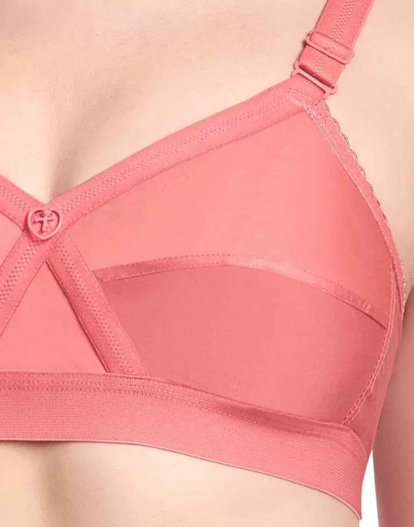 NON PADDED BRA RIZA KRUTHIKA PLAIN CORAL E6832 160326BR
