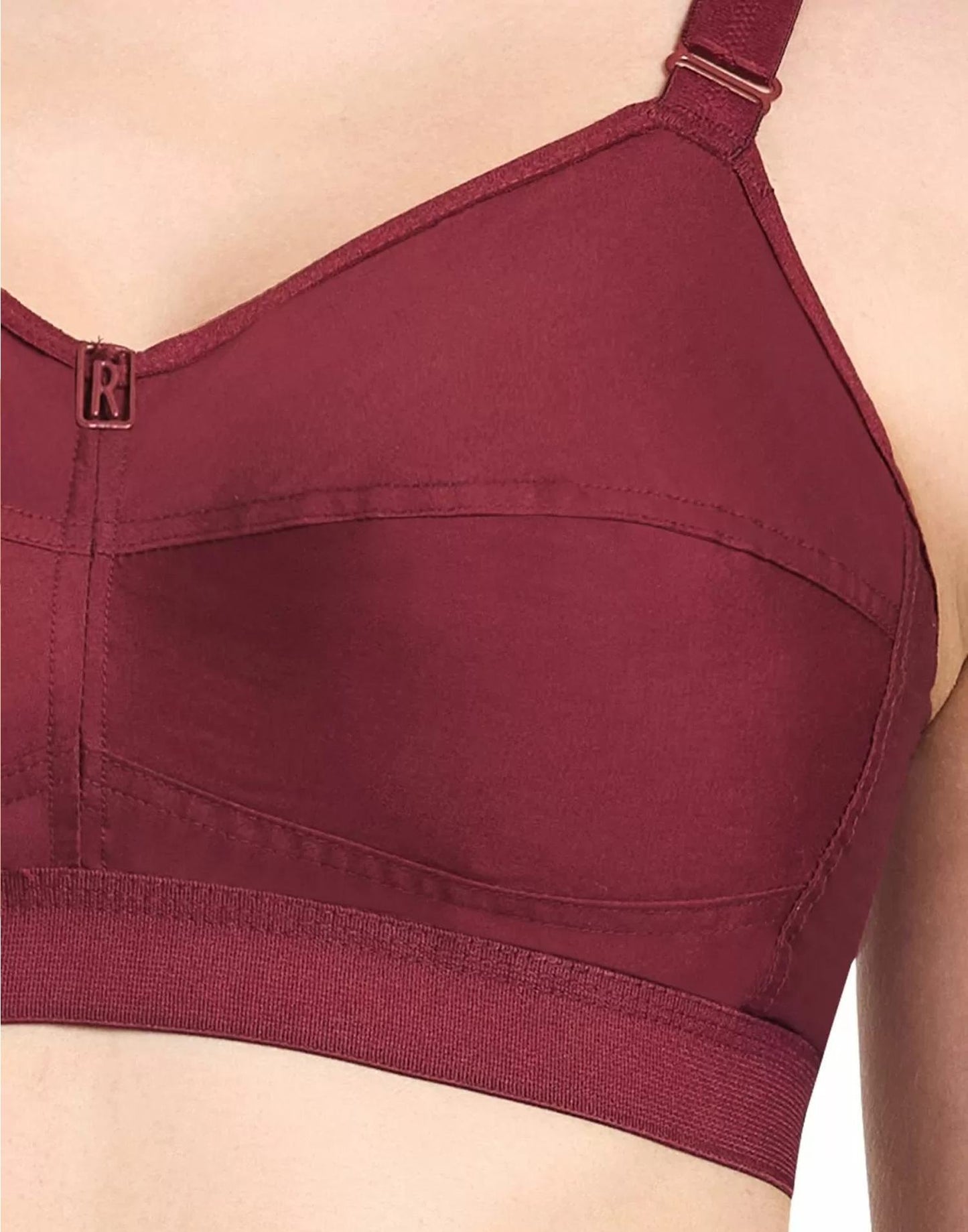 NON PADDED BRA RIZA COTTON FIT MAROON E6776 250226BR - ELENTRA DESIGNS BY NIMI HEINS