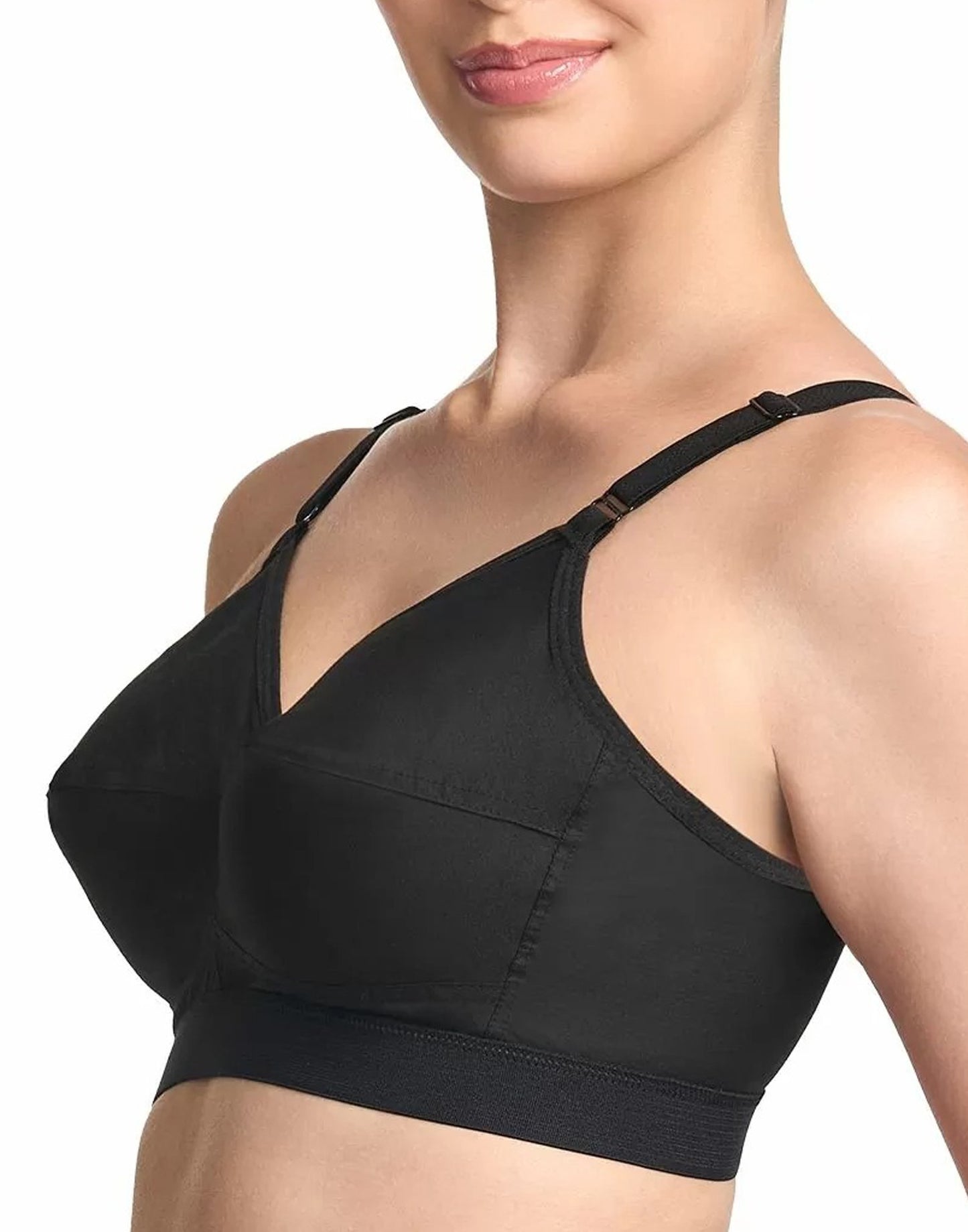 NON PADDED BRA RIZA COTTON FIT BLACK E6776 250226BR - ELENTRA DESIGNS BY NIMI HEINS