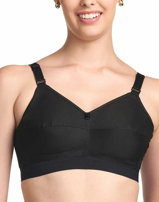 NON PADDED BRA RIZA COTTON FIT BLACK E6776 250226BR - ELENTRA DESIGNS BY NIMI HEINS