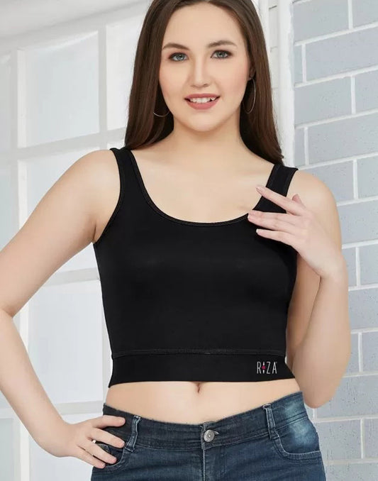 CAMISOLE RIZA CROP TOP TANK TOP BLACK E6932 280426CL - ELENTRA DESIGNS BY NIMI HEINS