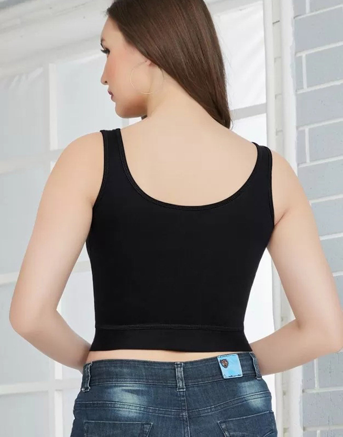 CAMISOLE RIZA CROP TOP TANK TOP BLACK E6932 280426CL - ELENTRA DESIGNS BY NIMI HEINS