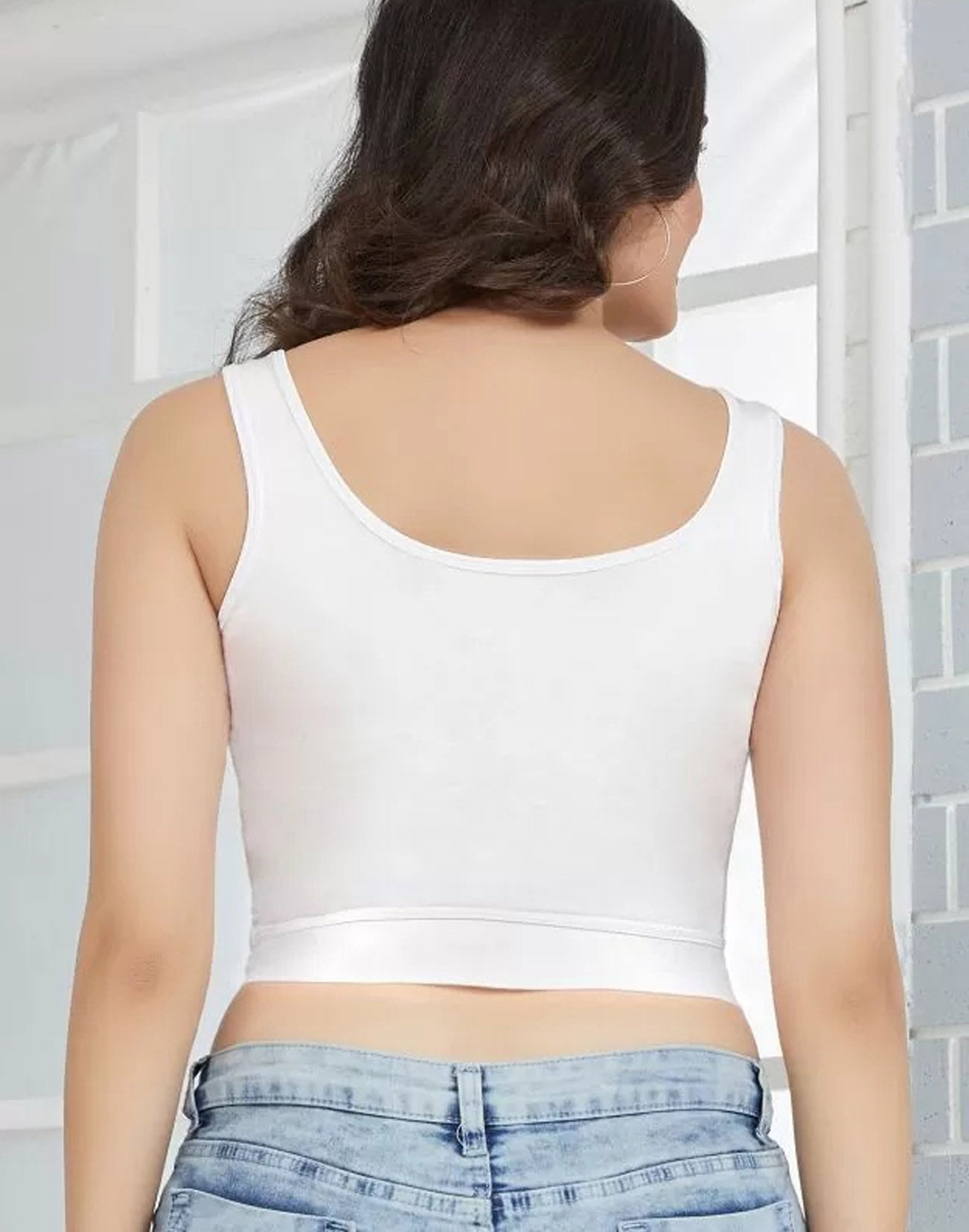 CAMISOLE RIZA CROP TOP TANK TOP WHITE E6932 280426CL - ELENTRA DESIGNS BY NIMI HEINS