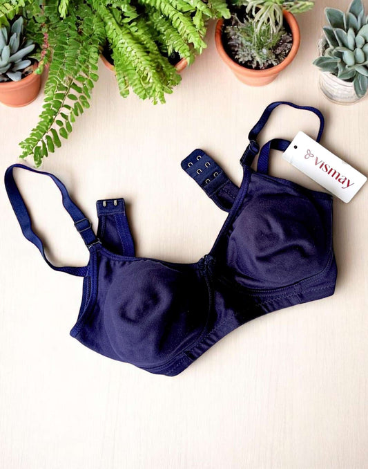 180525BR (E4351) VISMAY NON-PADDED BRA - D Navy