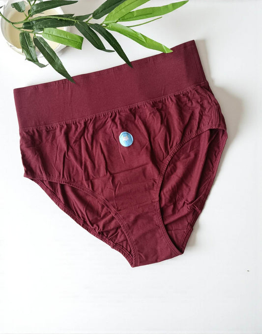 190925PS (E6433-E6435) BLOSSOM TUMMY TUCKER PANTIES - Dusty Maroon