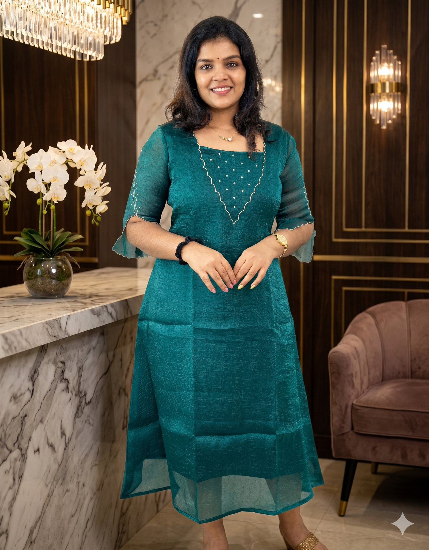 KURTIS PARTYWEAR EMERALD GREEN E6986 190526K