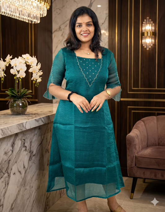 KURTIS PARTYWEAR EMERALD GREEN E6986 190526K