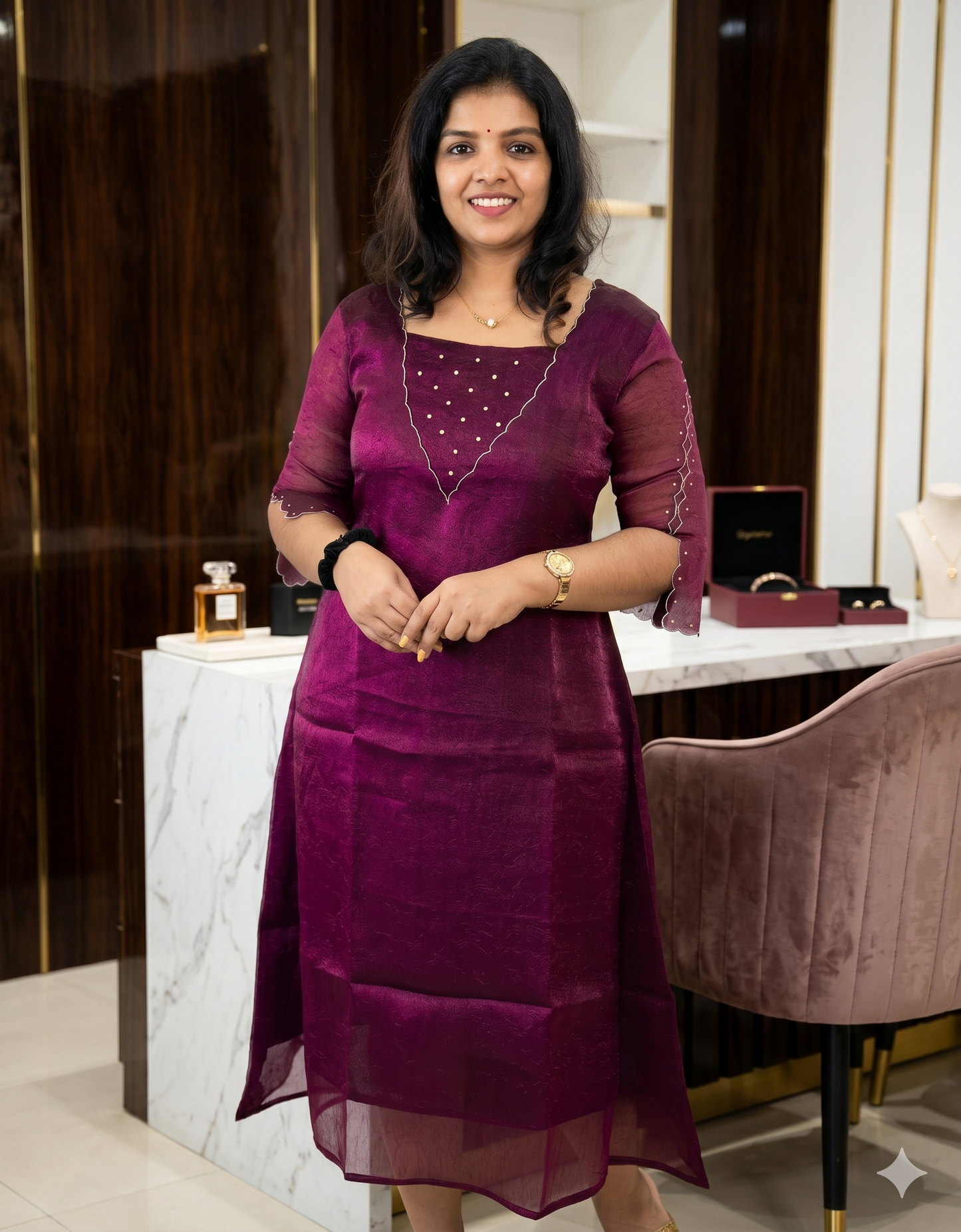 KURTIS PARTYWEAR WINE E6986 190526K