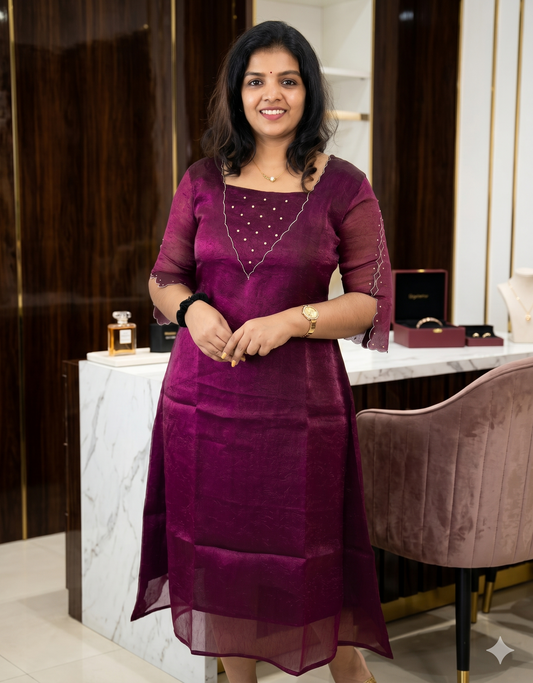 KURTIS PARTYWEAR WINE E6986 190526K