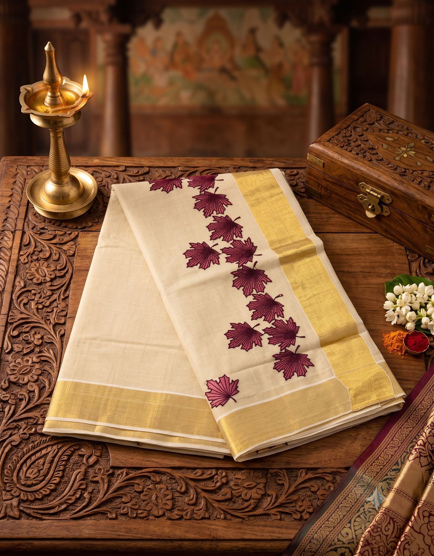 SET SAREE WINE E7230 090926SS