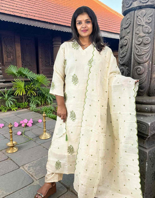 READY TO WEAR ONAM SPECIAL GREEN E7155 250726RW - ELENTRA DESIGNS BY NIMI HEINS