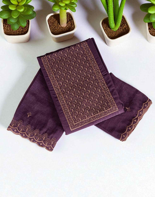 SALWAR SUITS UN-STITCHED GRAPE E5352 040725ML - ELENTRA DESIGNS BY NIMI HEINS