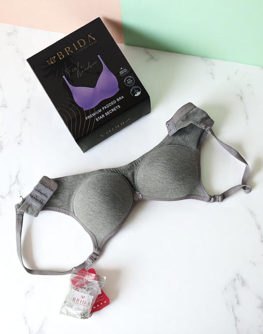 140625BR (E5283) BRIDA PREMIUM PADDED BRA - Gray