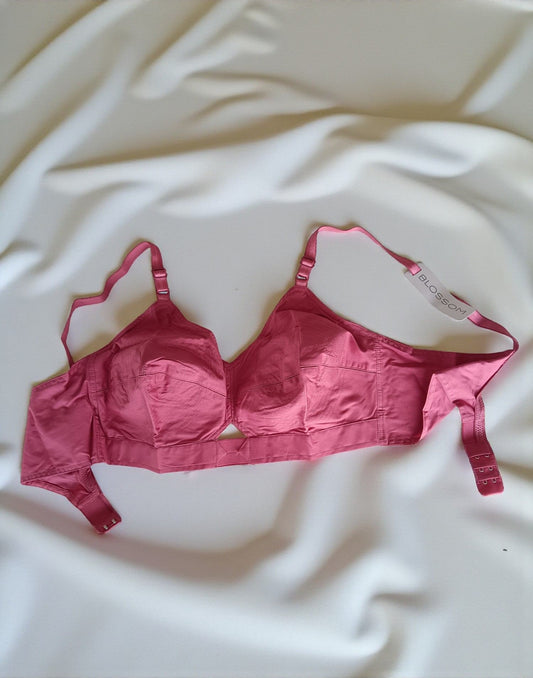 221025BR (E3007-E3077) BLOSSOM COTTON ROUND STITCH BRA - H Rose