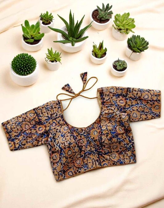 210525BL (E4273) READYMADE BLOUSE - Yellow n Blue