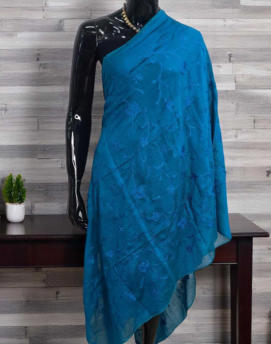 220525DP (E3165) GADWAL DUPATTA - Turkosih Blue