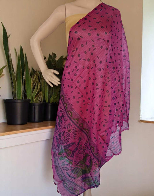 230525DP - KOTA CHECK PRINTED DUPATTA - Vadamulla 3