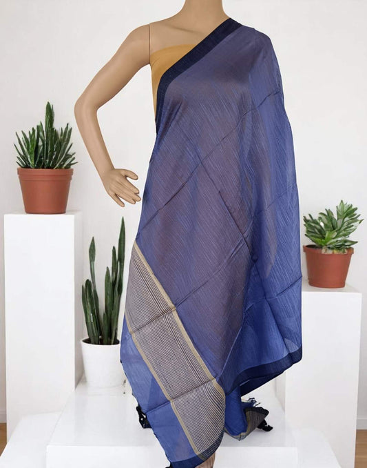 230525DP (E3055-E2542) CHANDERI DUPATTA - Conflower Blue