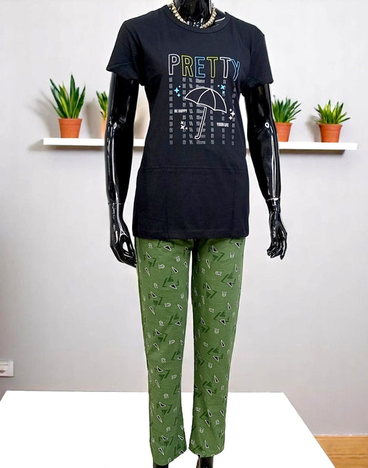 270525HW (E5369-E5370) PYJAMA SET - Black n Green