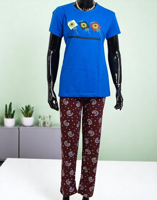 270525HW (E5369-E5370) PYJAMA SET - Blue n Brown