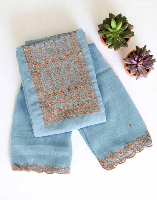 270525ML (E5352) UN-STITCHED SETS - Baby Blue