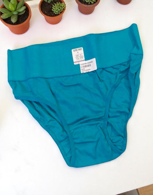 140625PS (E6151/52/53/54) POOJA RAGINI TUMMY TUCKER PANTIES - Turkoish Blue