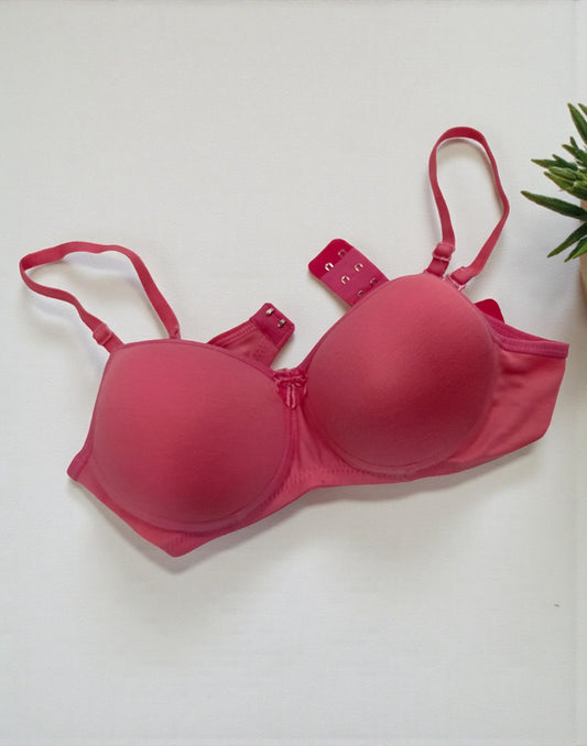 170126BR (E6705) POOJA RAGINI PADDED BRA - Peaches Pink - ELENTRA DESIGNS BY NIMI HEINS