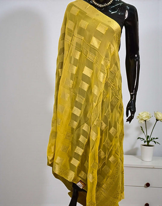 DHAVANI DUPATTA YELLOW E6063 260126D - ELENTRA DESIGNS BY NIMI HEINS