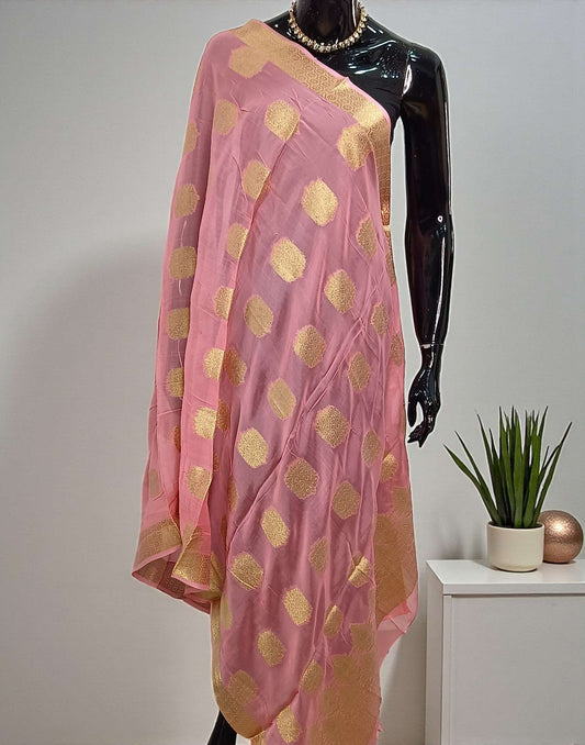 DHAVANI DUPATTA PINK E6063 260126D - ELENTRA DESIGNS BY NIMI HEINS
