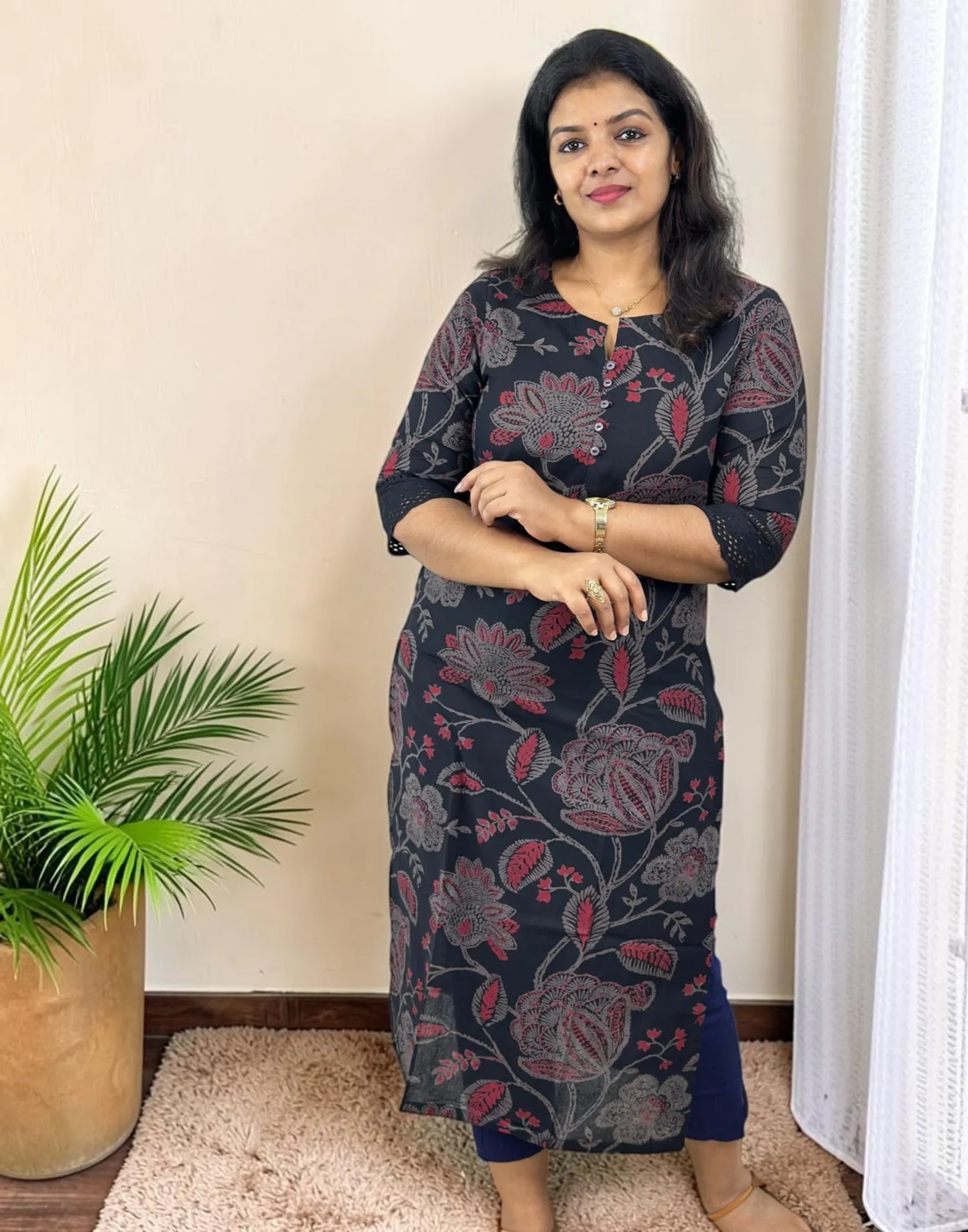 KURTIS PREMIUM CASUAL BLACK E7187 090826CK