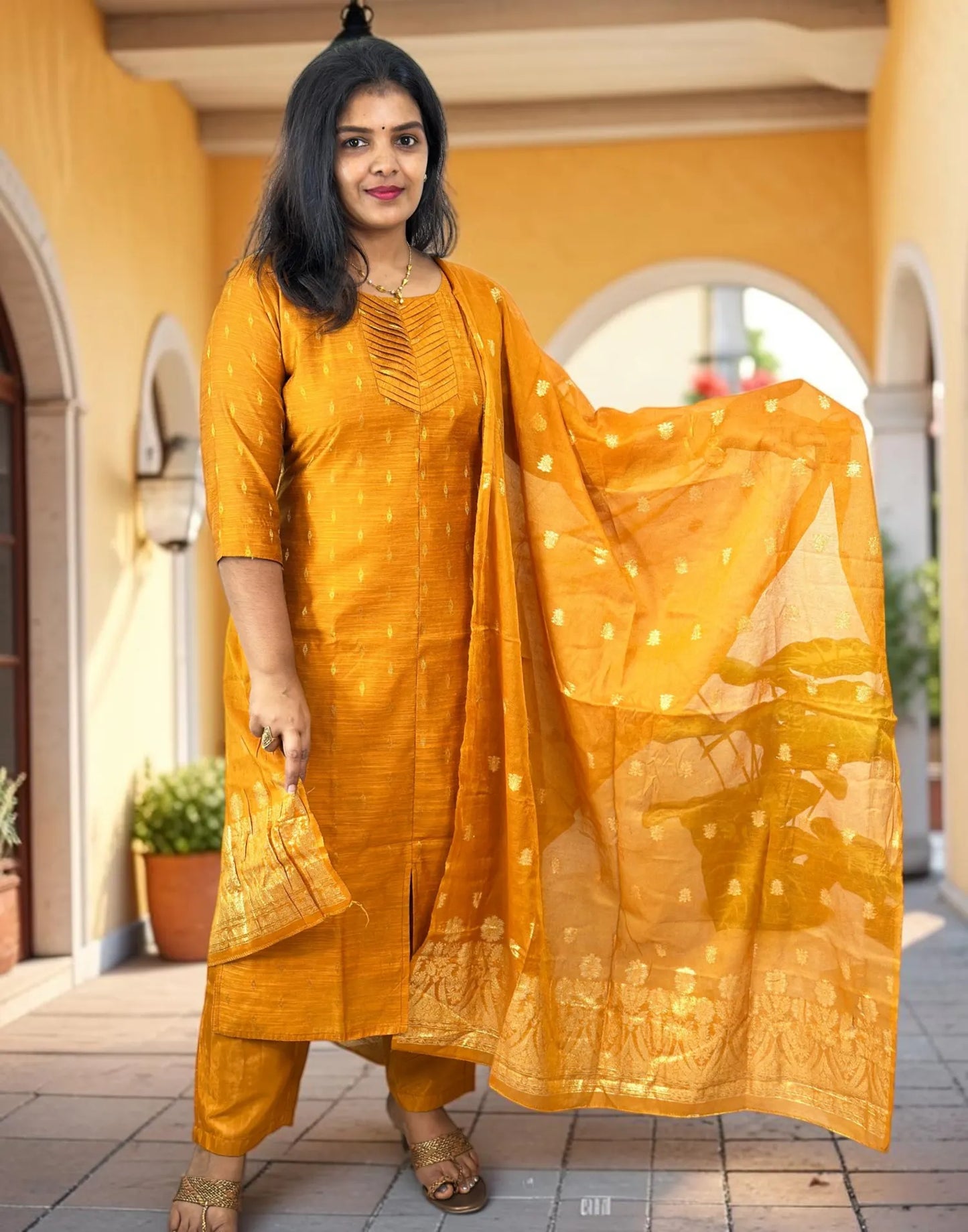 READY TO WEAR GOLDEN YELLOW E7216 140826RW - ELENTRA DESIGNS BY NIMI HEINS