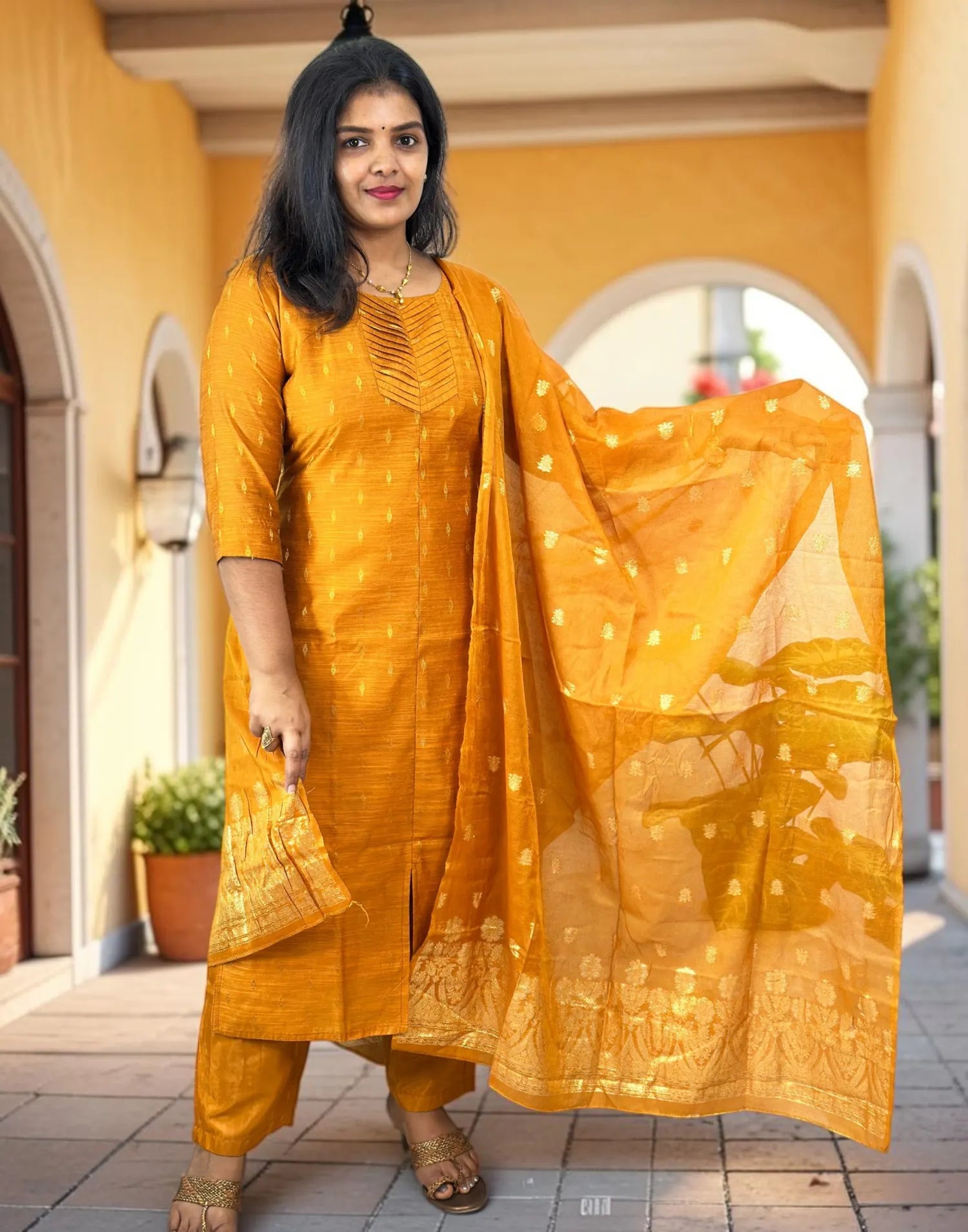 READY TO WEAR GOLDEN YELLOW E7216 140826RW - ELENTRA DESIGNS BY NIMI HEINS