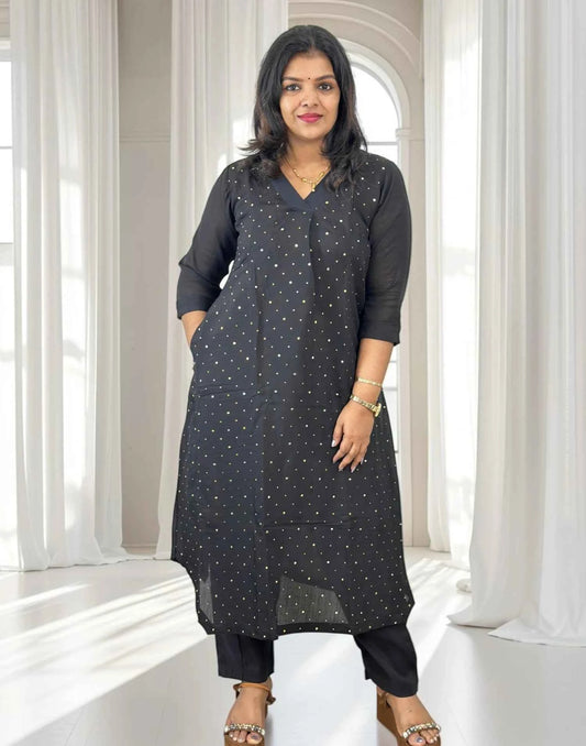 KURTI SET BLACK E7241 180826KS