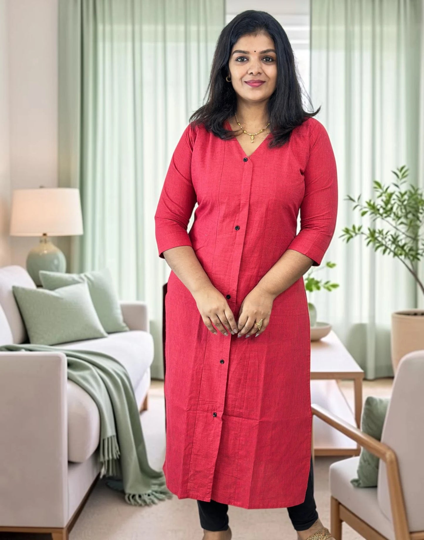 KURTIS SAFFRON RED E7250 210826K - ELENTRA DESIGNS BY NIMI HEINS