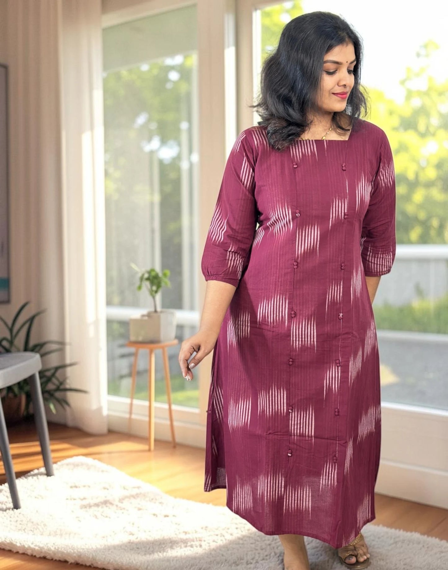 KURTIS A-LINE DARK MAROON E7251 210826AK