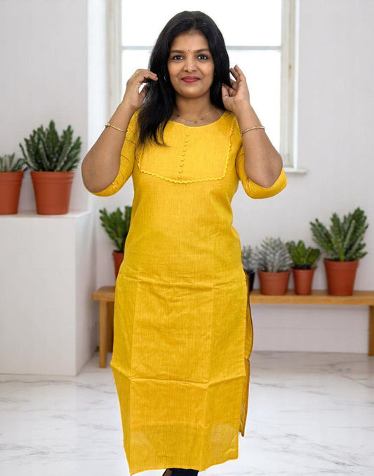 010625BK (E6149) BUDGET BUY KURTIS - Mango Yellow