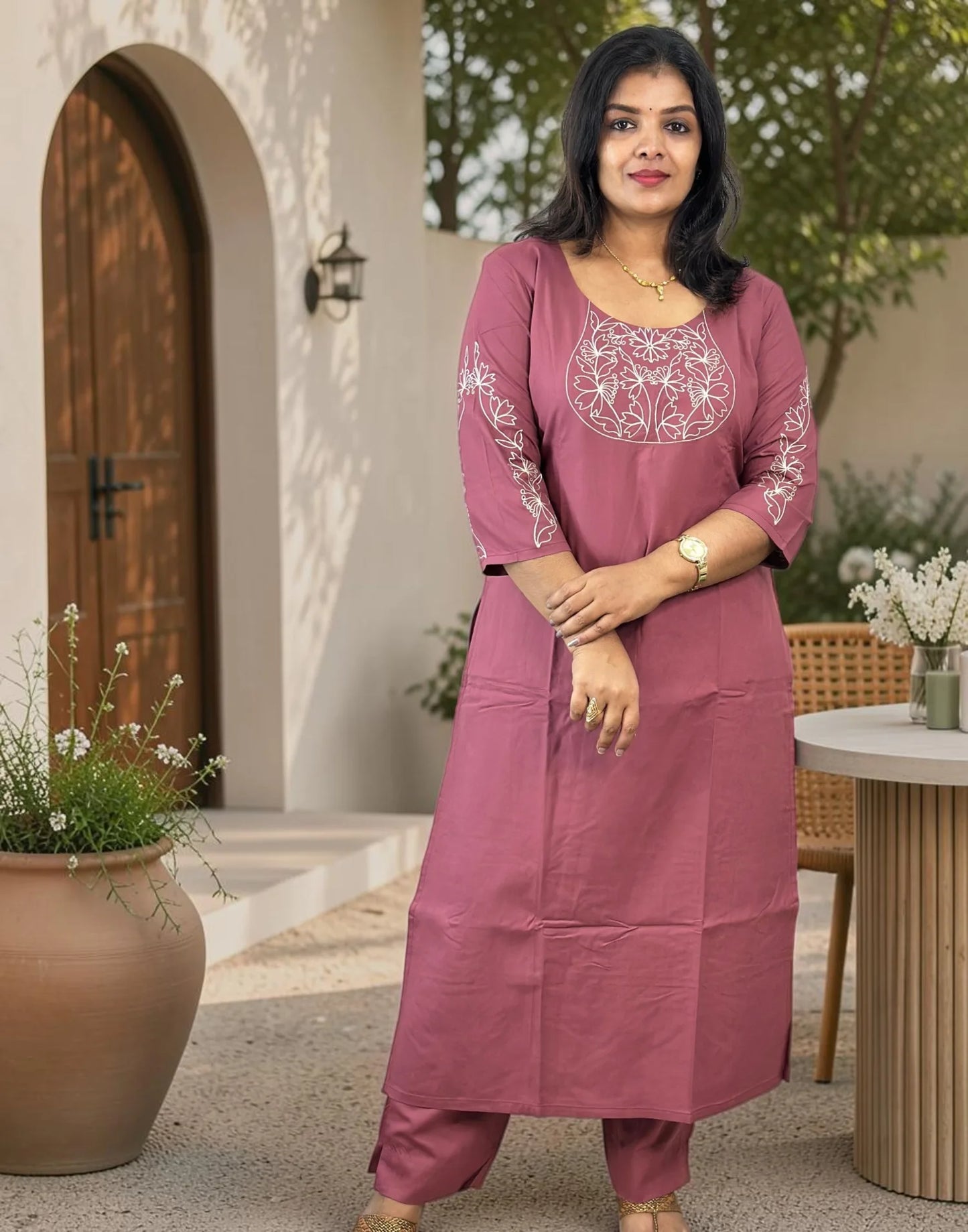 KURTI SET MAUVE E7278 240826KS