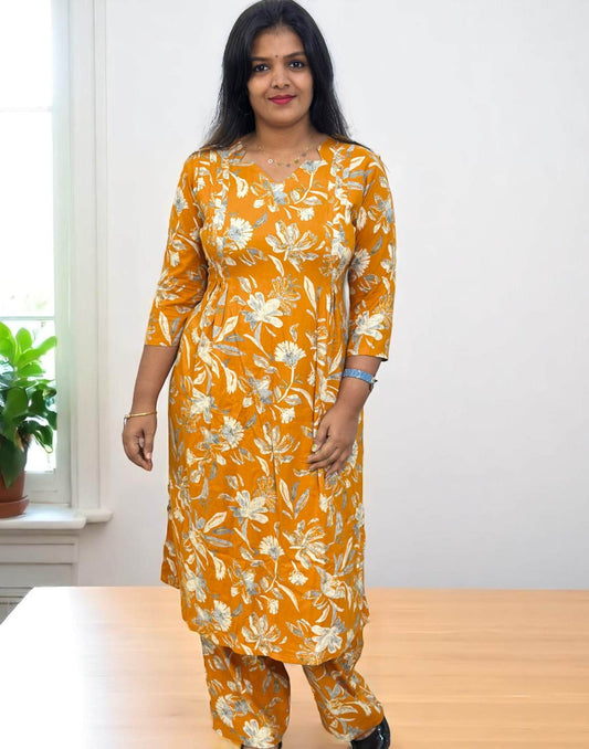 030625CS (E6148) CO-ORD SET - Mustard Yellow