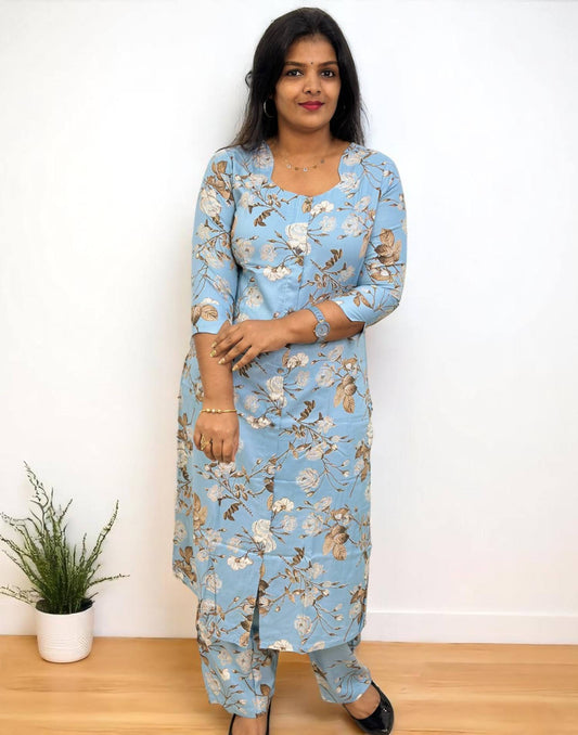 260625CS (E6148) CO-ORD SET - Sky Blue