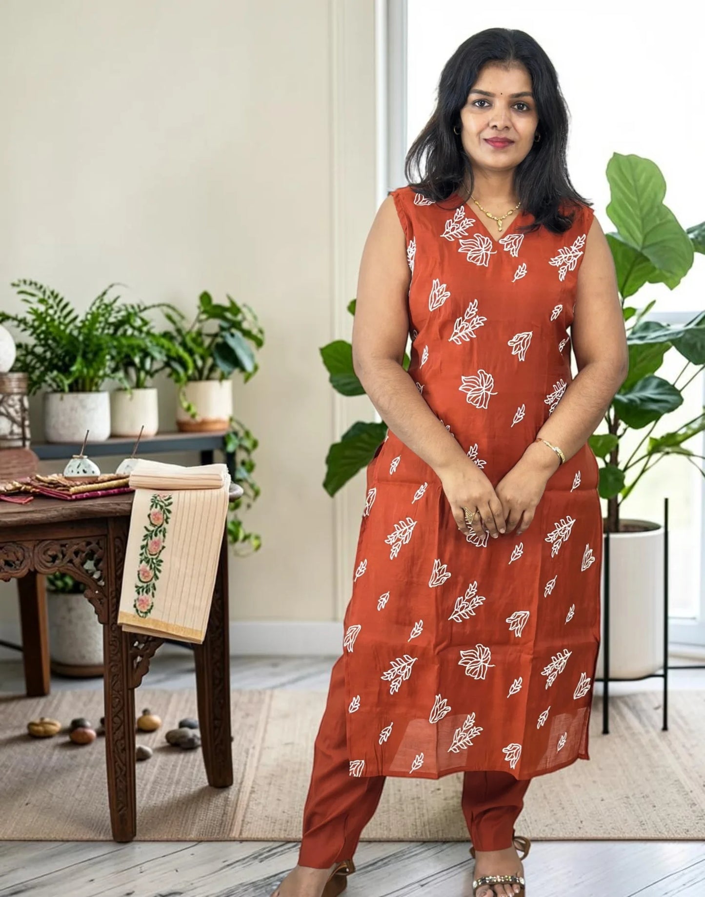 KURTI SET RUST E7281 290826KS