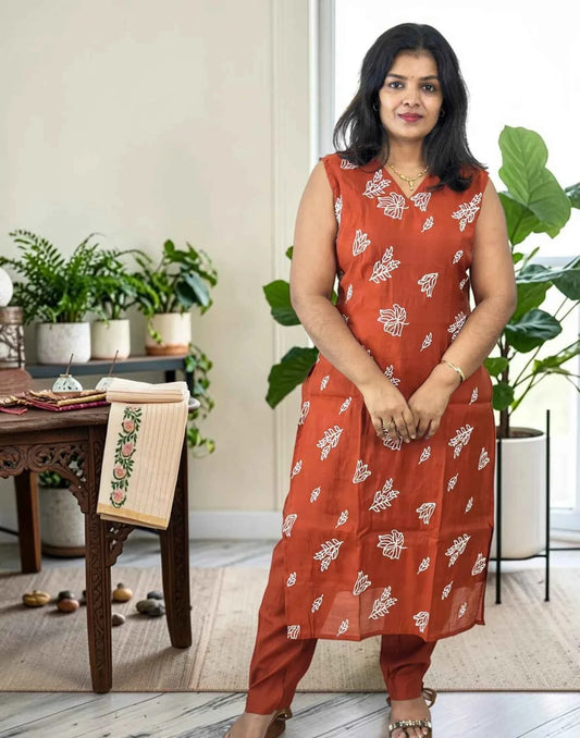 KURTI SET RUST E7281 290826KS
